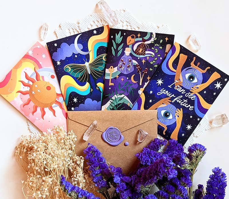 Magical Memos Greeting Cards - Celestial, Mystical, Colorful