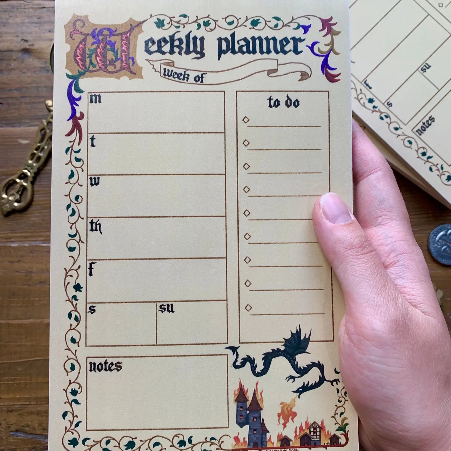 Medieval Weekly Planner Notepad (5.5 X 8.5)